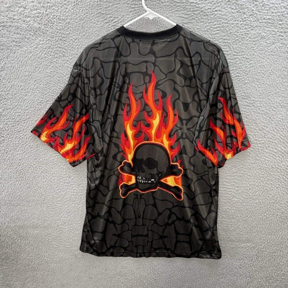 Vintage No Boundaries Shirt Adult Large Black Paper Thin Skater Grunge Skull Y2K